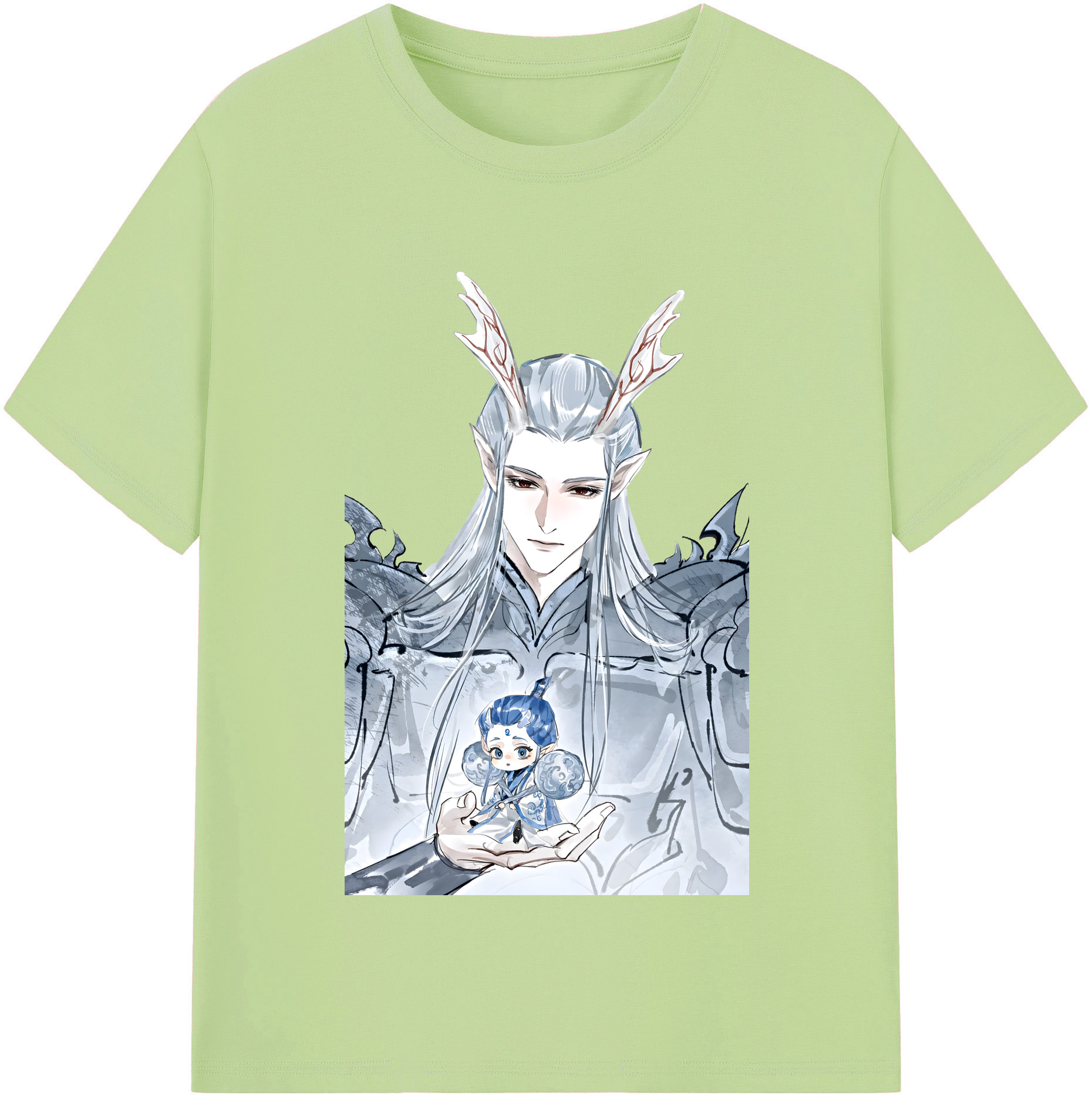 （画像用） Ne Zha 2 ナタ 魔童の大暴れ 綿100％半袖Tシャツ（フロントプリント）